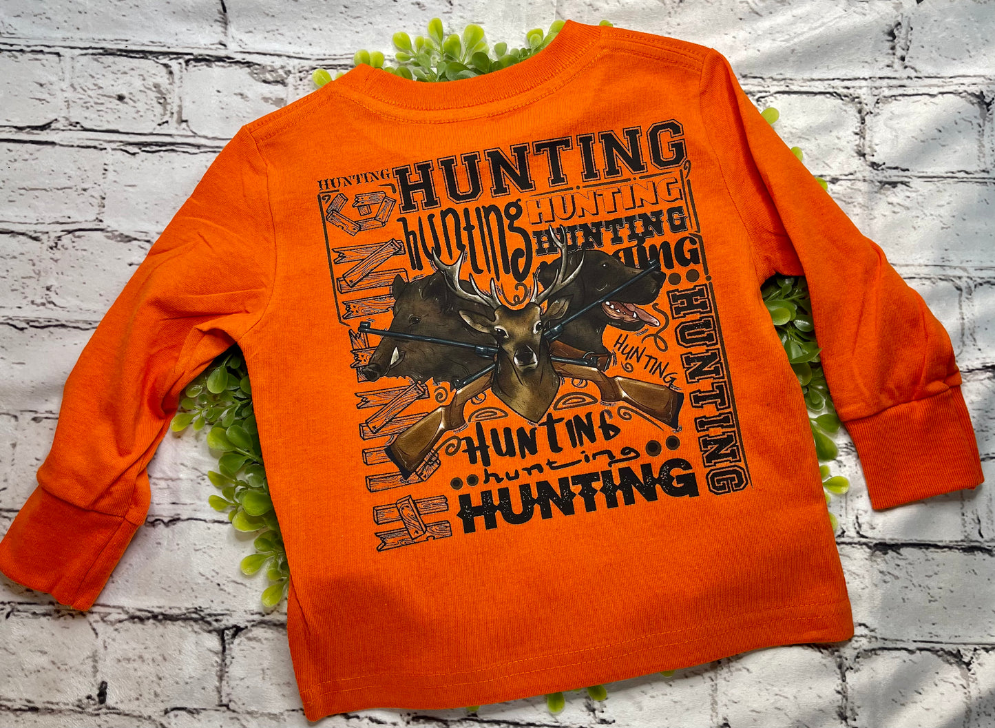 Orange Hunting Long sleeve kid Tee