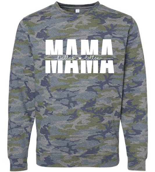 Camo mama crewneck